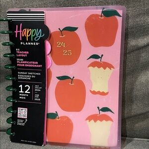Happy Planner Apples Big Teacher Layout 12 months July 2024 to June 2025 NEW